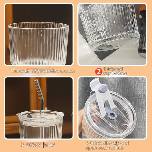 Drikkekopp med Sugerør og Lokk